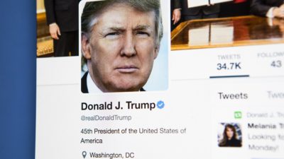 Donald Trump presentationsbild på twitter.