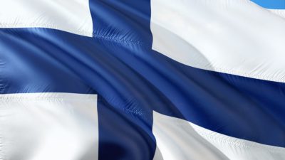 Finlands flagga i blått och vitt