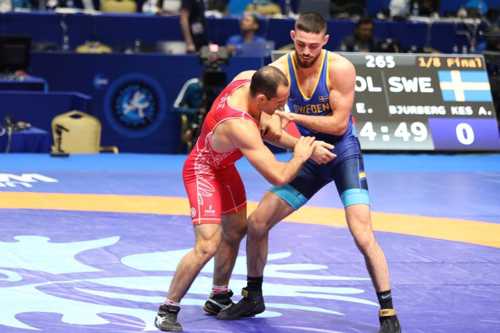 Brottaren Alex Kessidis under en match.